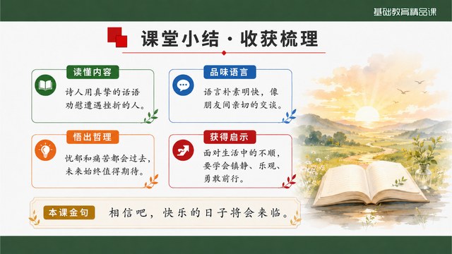 假如生活欺骗了你课堂小结
