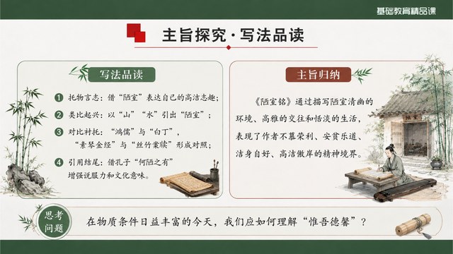陋室铭方案一写法品读