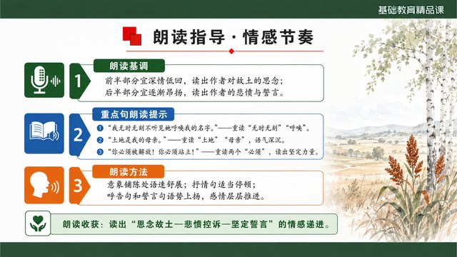 《土地的誓言》精品课核心问题与探究活动