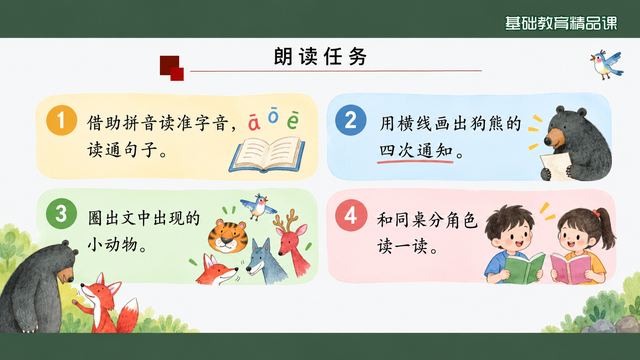 第 5 页 朗读任务：四条任务编号排列