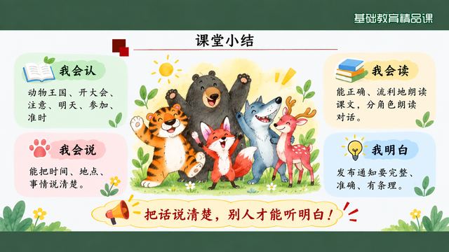 第 19 页 课堂小结：我会认·读·说
