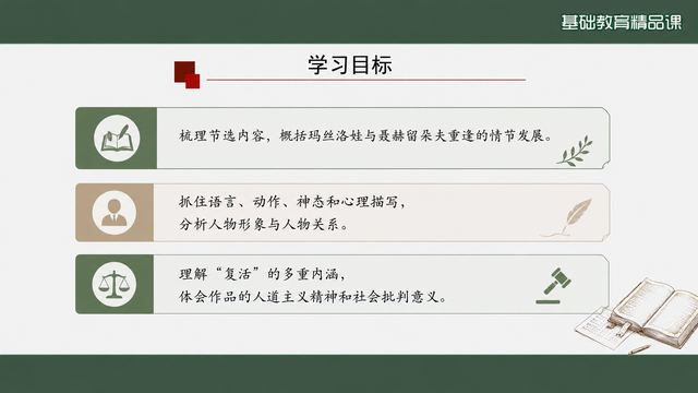 第 2 页 学习目标：三条目标分栏呈现