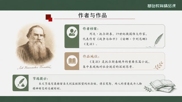 第 3 页 作者与作品：托尔斯泰与《复活》