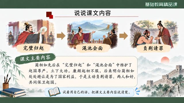 第 11 页 说说课文内容：三格图加一段范例
