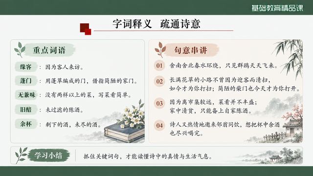 第 8 页 字词释义与诗意疏通