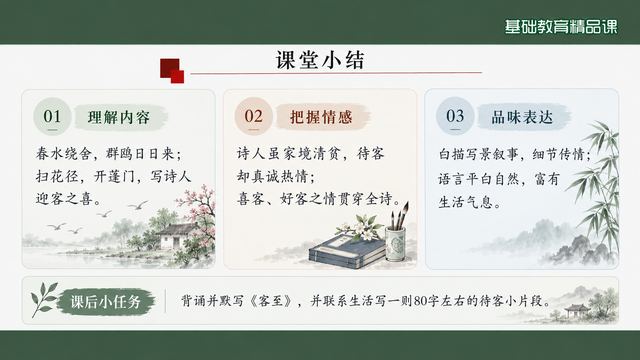 第 20 页 课堂小结：三格收束全课