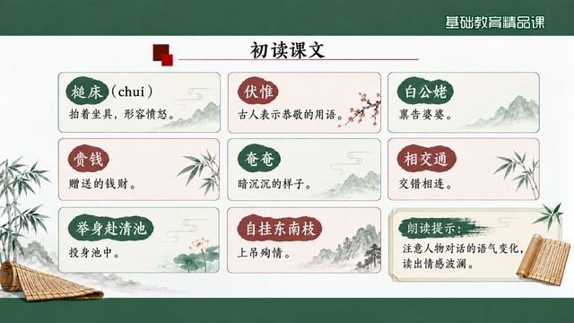 第 6 页 初读课文：重点字词与理解提示