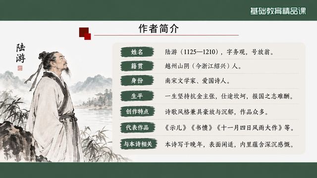 第 3 页 作者简介：陆游七项档案