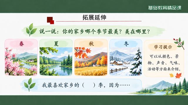 第 14 页 拓展延伸：说说家乡最美的季节