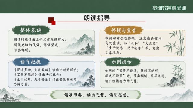 第 4 页 朗读指导：四栏给出读法与语气