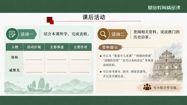 第 12 页 课后活动：填表与史料查阅