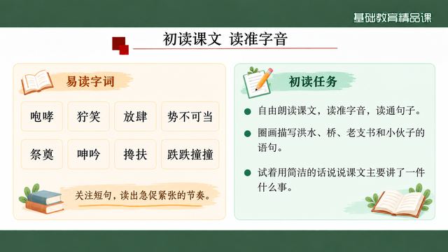 第 5 页 初读课文：易读字词与三项任务