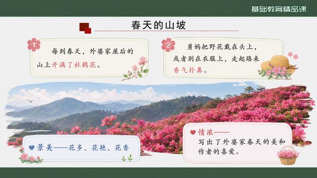 第 9 页 春天的山坡：美景与心情两条线