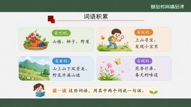 第 7 页 词语积累：按吃的玩的看的闻的分类