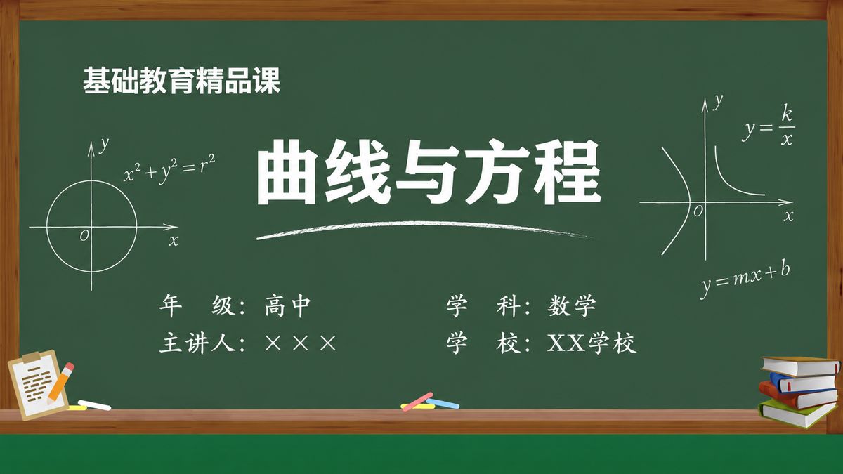 《曲线与方程》精品课课件 第1页 封面：课题与学科信息