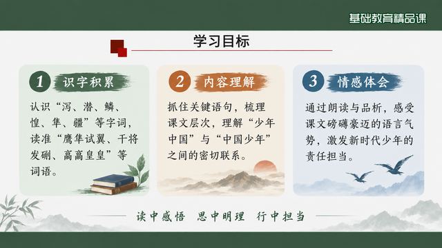 第 2 页 学习目标：识字、理解、情感三条