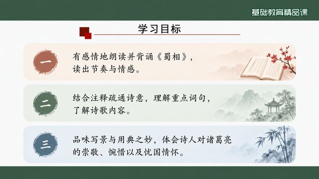 第 2 页 学习目标：诵读、疏通与体悟三条