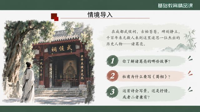 第 4 页 情境导入：武侯祠前的三问