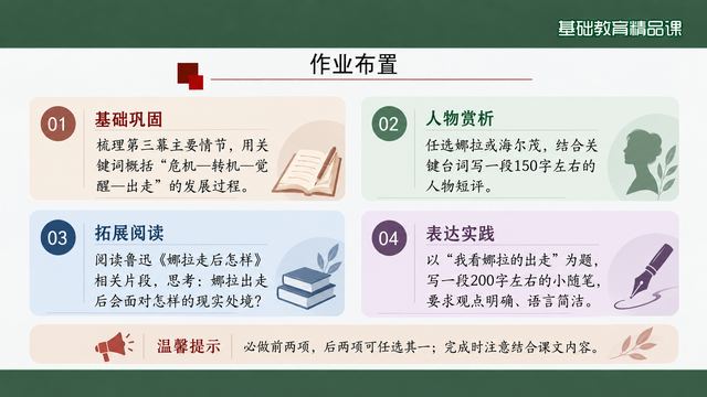 第 21 页 作业布置：识记、赏析、阅读与实践
