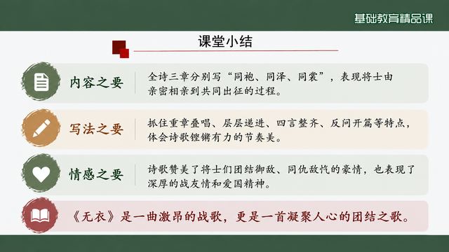 第 17 页 课堂小结：内容、写法、情感三要