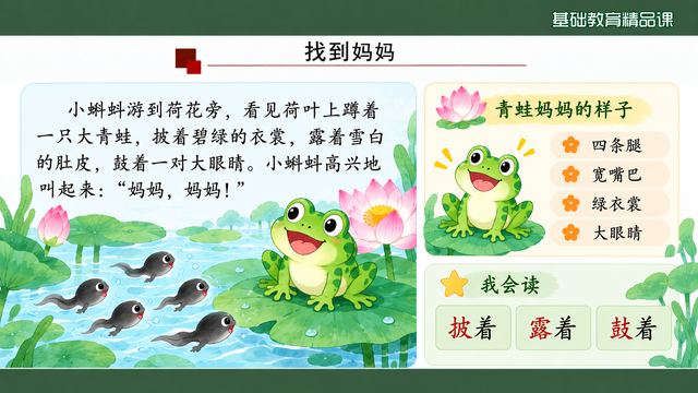 第 8 页 找到妈妈：青蛙妈妈的样子