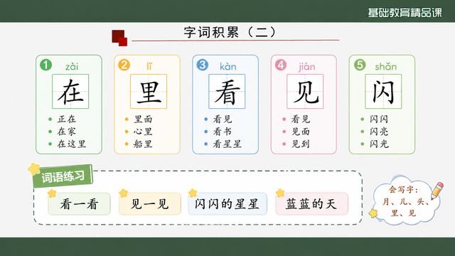 第 8 页 字词积累二：在、里、看、见、闪