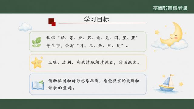 第 2 页 学习目标：识字、朗读背诵、想象三条