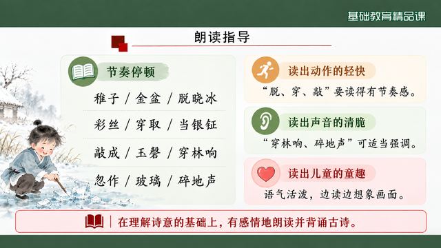 第 7 页 朗读指导：停顿、动作、声音、情趣四条
