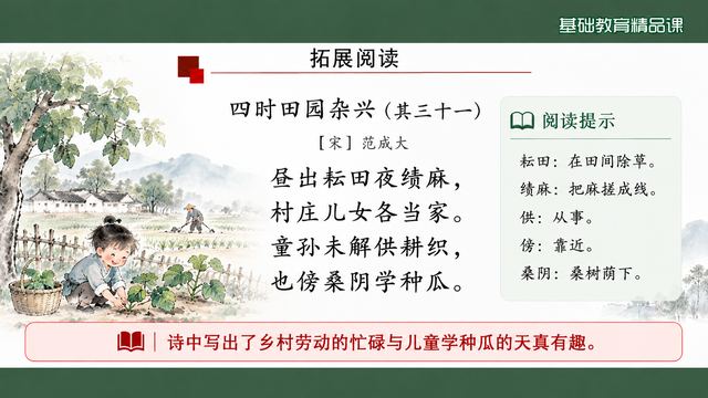 第 12 页 拓展阅读：范成大《四时田园杂兴》