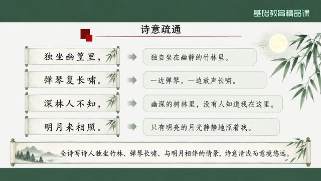 第 9 页 诗意疏通：四句逐句对译