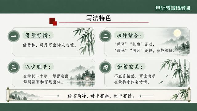 第 14 页 写法特色：四条艺术手法