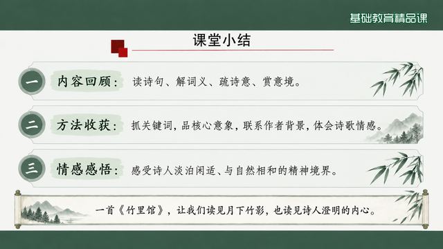 第 19 页 课堂小结：内容、方法、情感